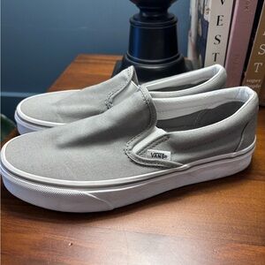 Vans Men's Light Gray Slip-On Sneakers